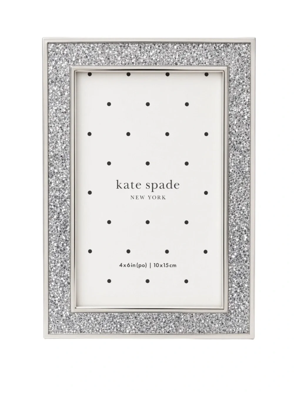 Kate Spade x Lenox Sitting Pretty Silver Glitter 4x6 Picture Frame NEW